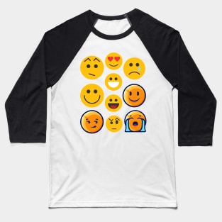 Smiley Emoji Gestures  Which Emoji Fits you Today? Baseball T-Shirt